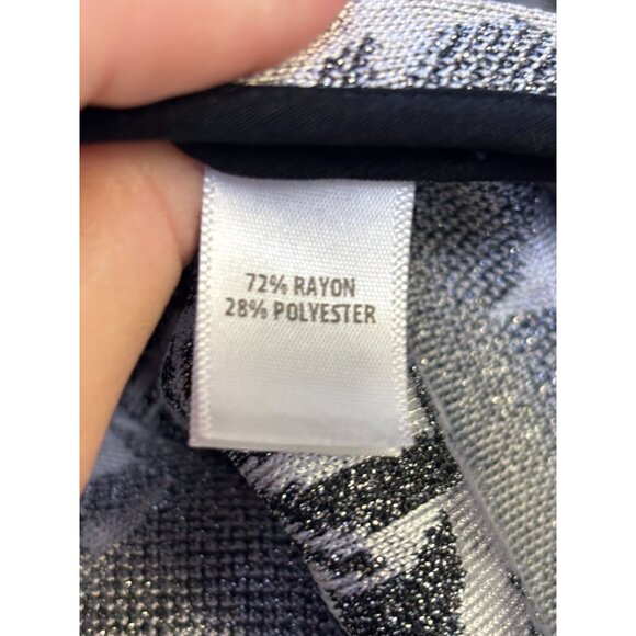 St. John Black & Silver Floral Print Sweater Set Size 10/L 2p - Picture 12 of 13